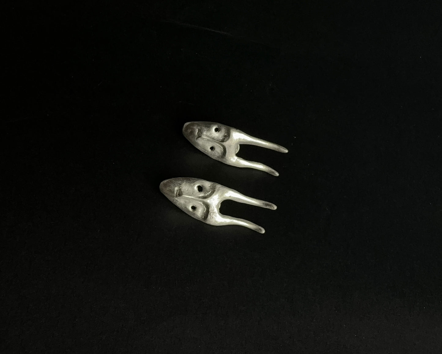 Silver Mask Earrings